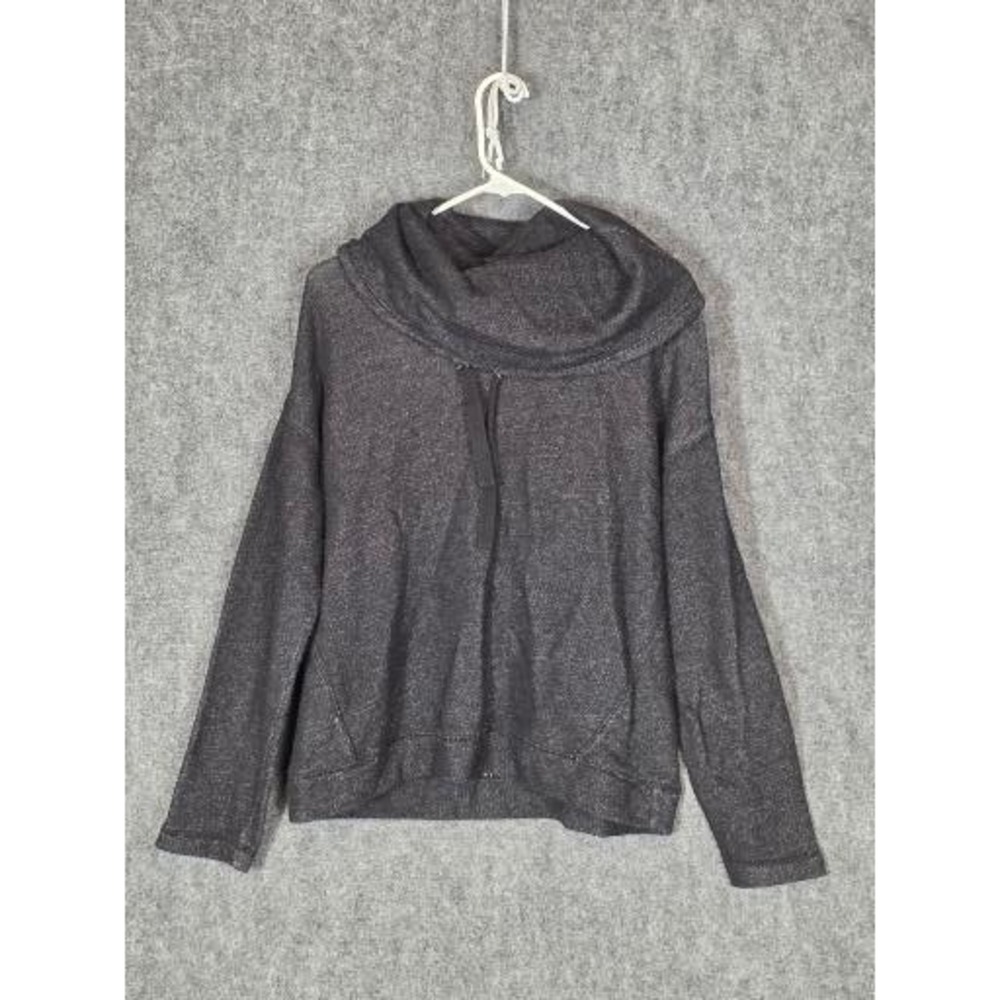 Lauren Jeans Co Ralph Lauren Women Cowl Neck Sweater Charcoal Grey Marl Pullover